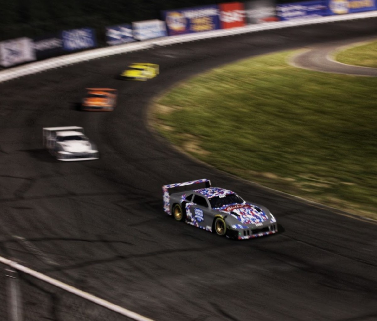 Doug Coby leading the race at Stafford./