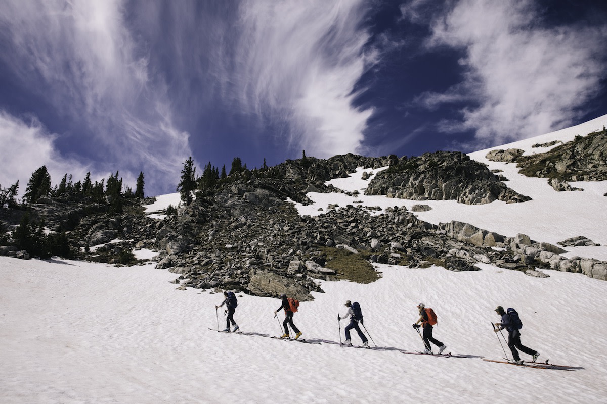 backcountry skinning ski touring