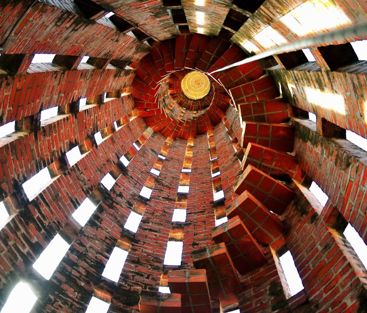 A view from inside of the bell tower in Uruguay's Church of Atlandida.