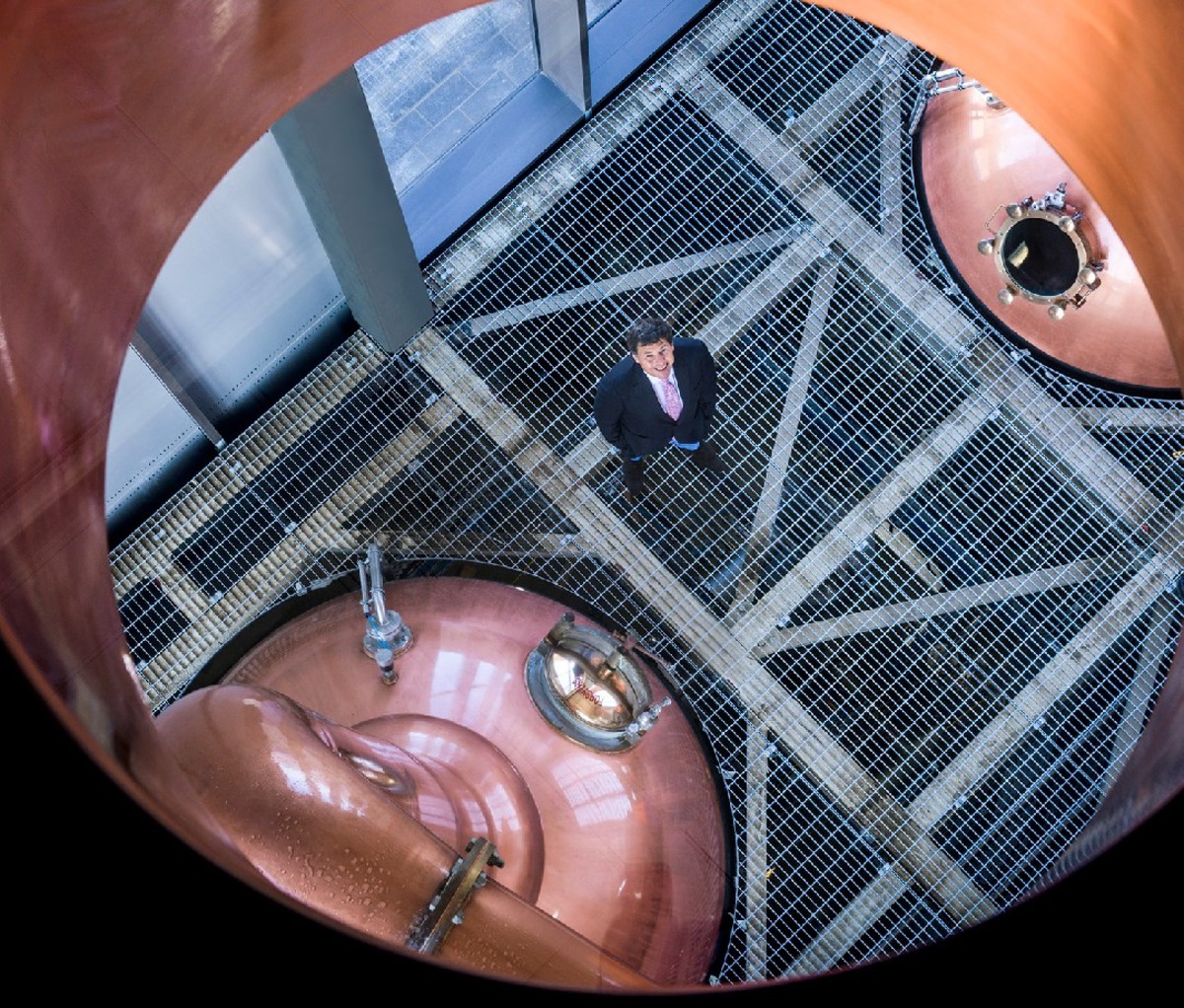 Dr. Bill Lumsden inside the Lighthouse at the Glenmorangie distillery.