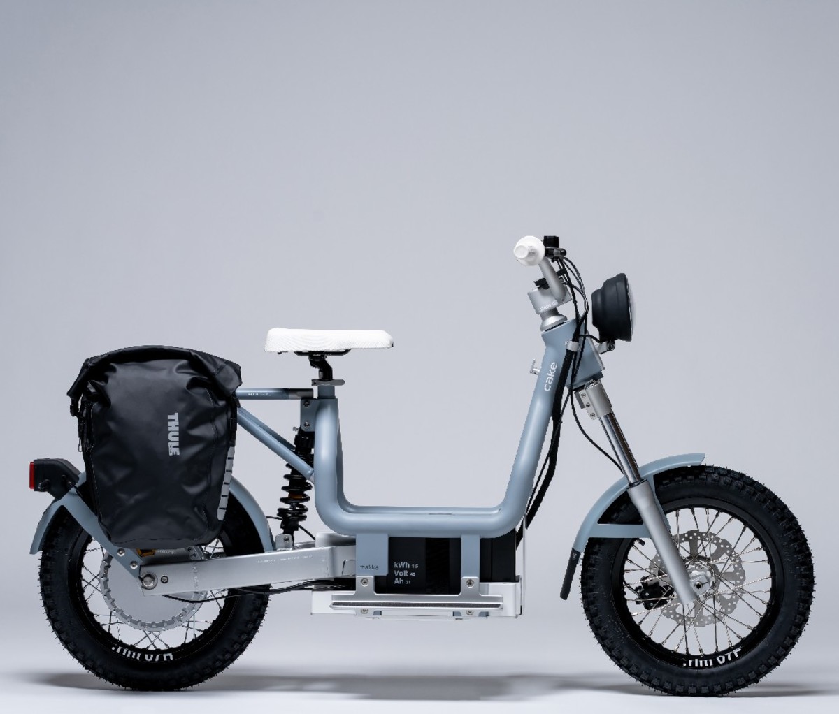 Motorbike with backpack attached