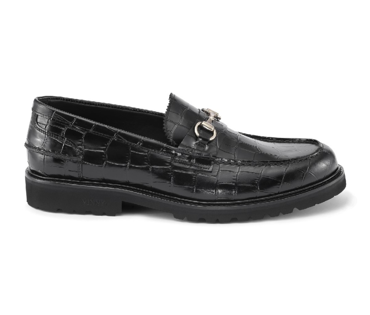 A Vinny's Le Club Black Croco loafer