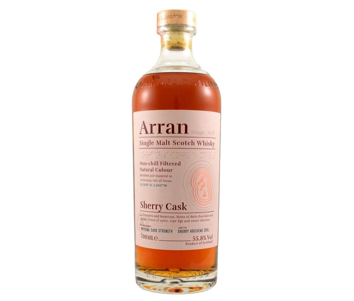 A bottle of Arran Sherry Cask