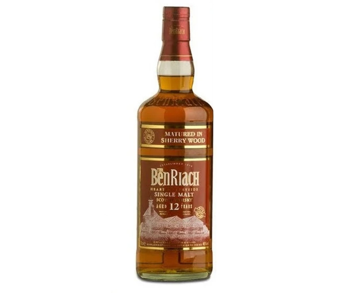 A bottle of Benriach Sherry Wood Matured 12 Year