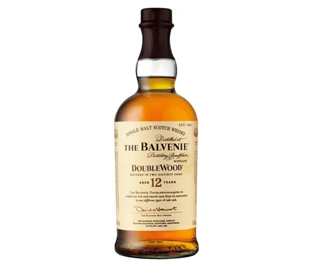 A bottle of The Balvenie DoubleWood 12