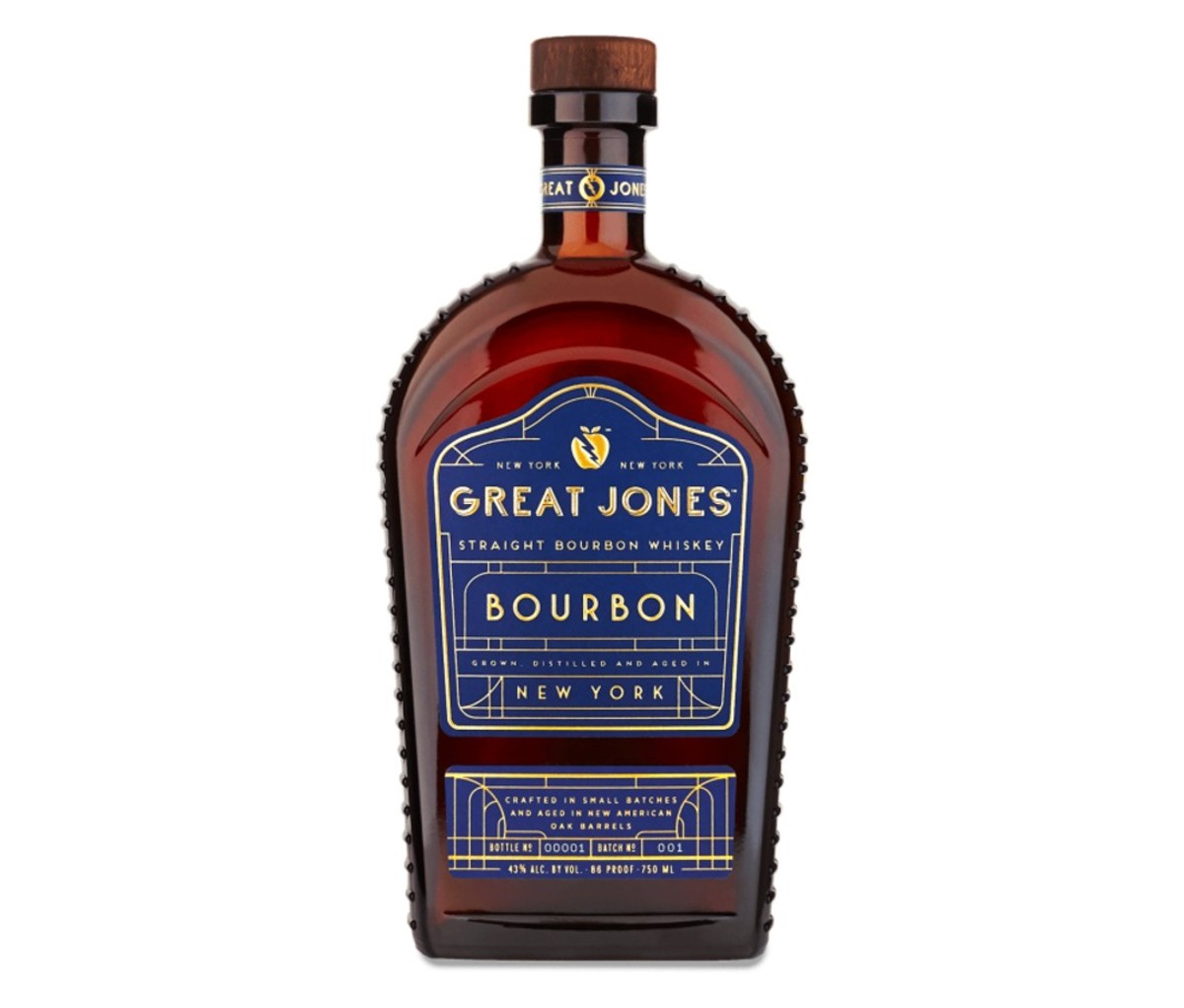 A bottle of Great Jones Straight Bourbon