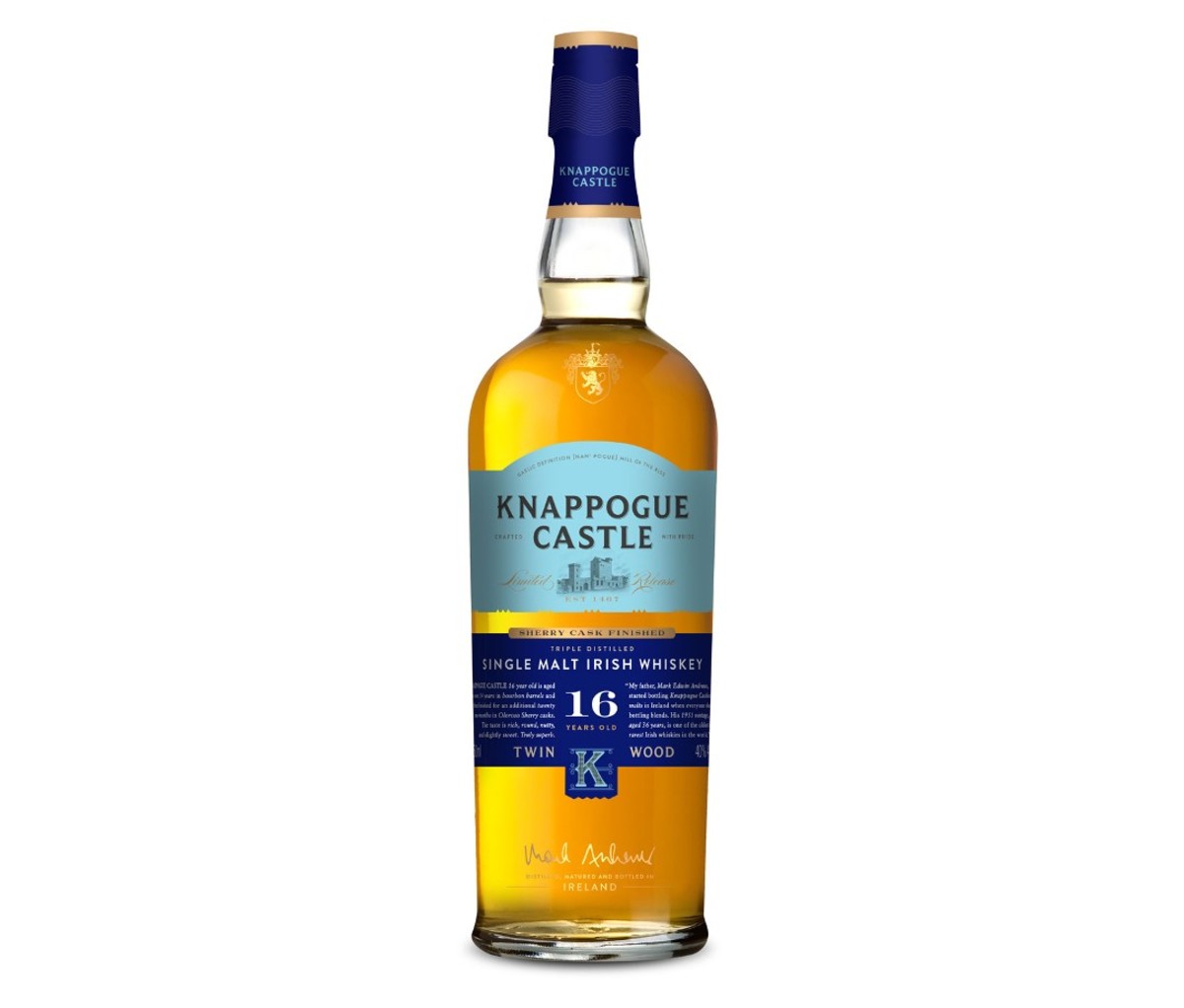 A bottle of Knappogue Castle 16 Year Single Malt Irish Whiskey