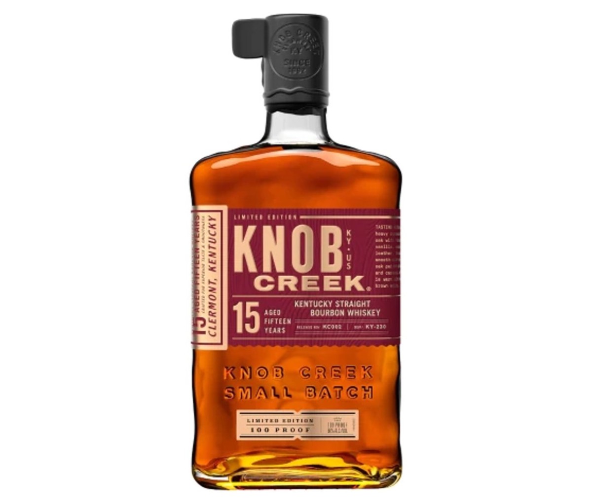 A bottle of Knob Creek 15 Year Bourbon