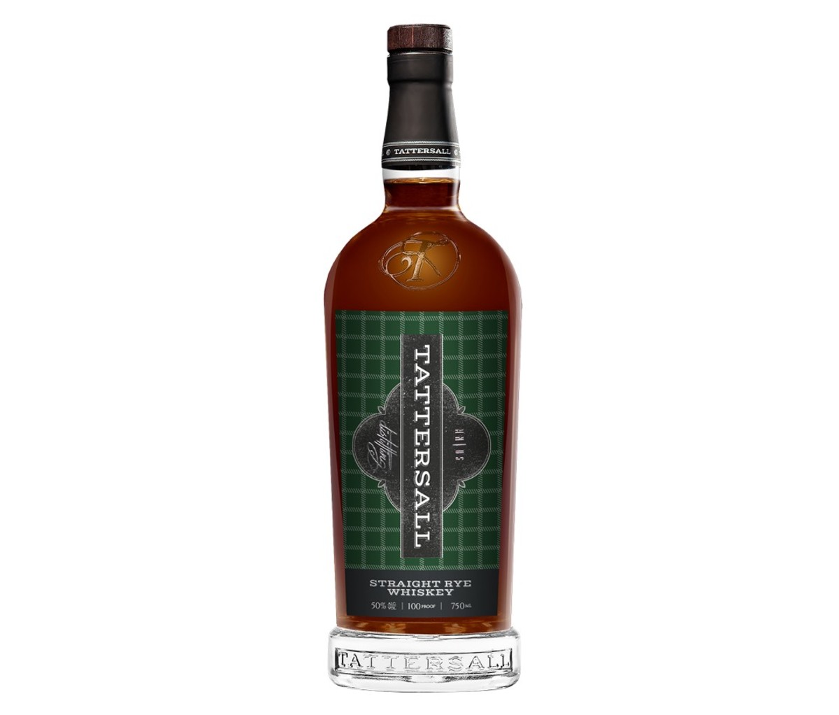 A bottle of Tattersall Straight Rye Whiskey