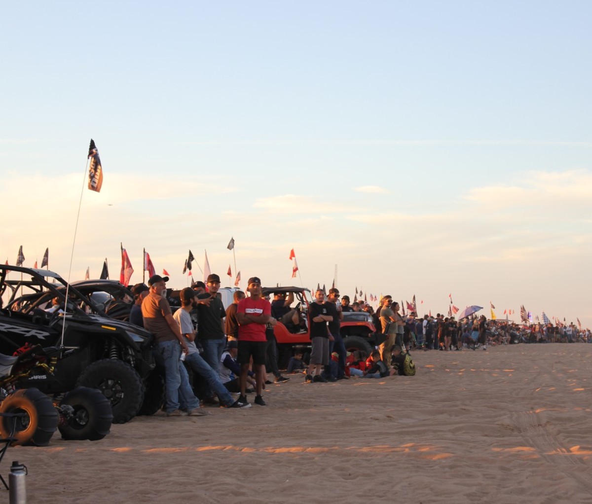 Big gathering of off-roaders n the sands of Glamis, CA at Camp RZR.