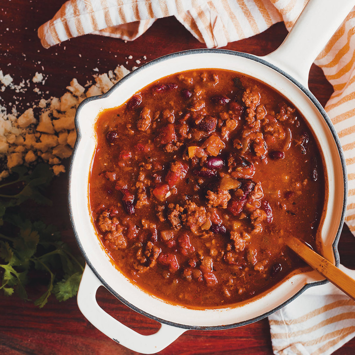 Bowl of chili and red beans