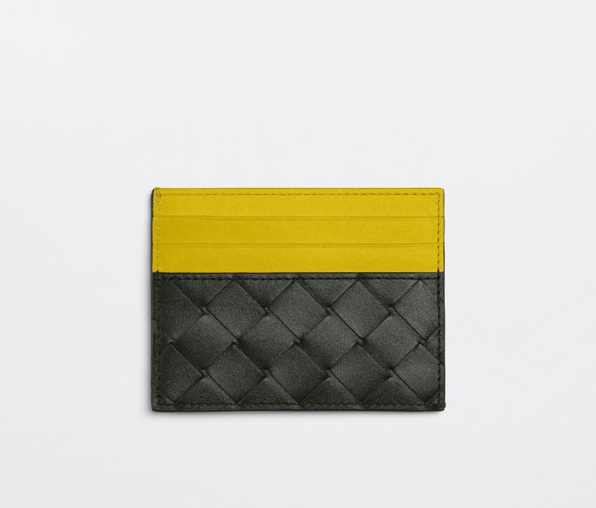 Black and yellow woven wallet