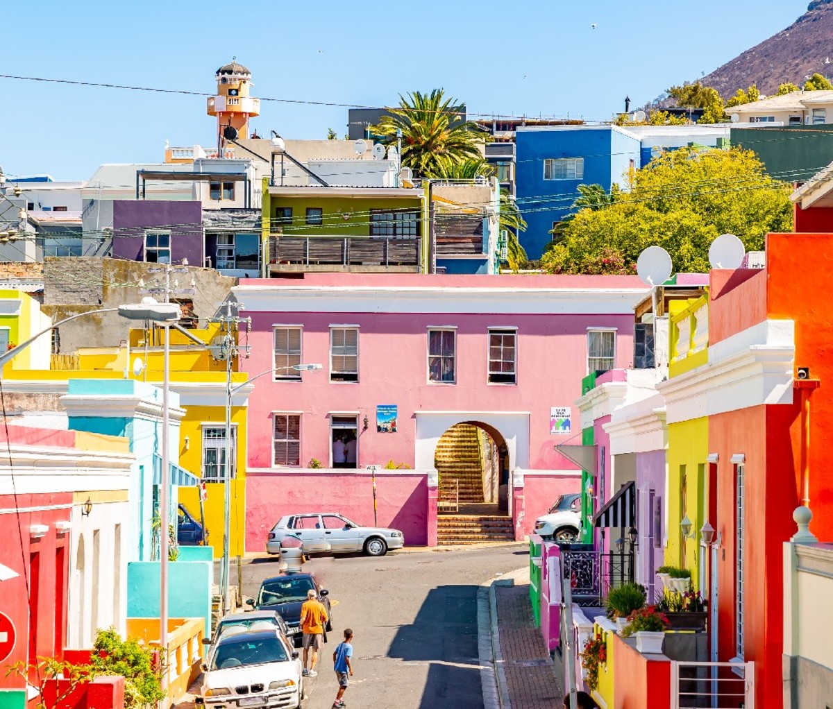 Colorful houses in Bo-Kaap, Malay Quarter, Cape Town