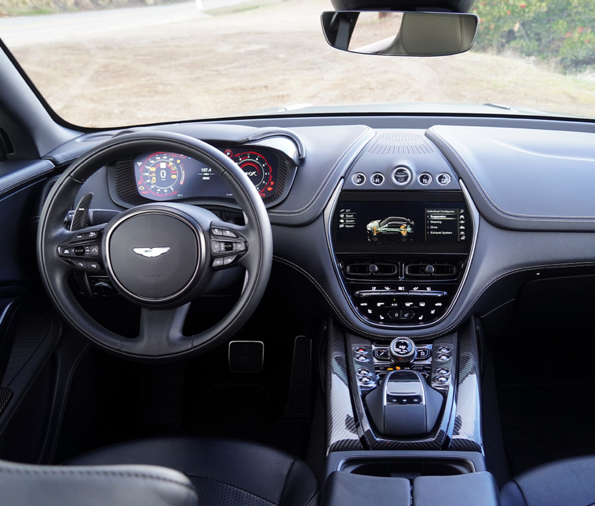 Interior of a luxury SUV.