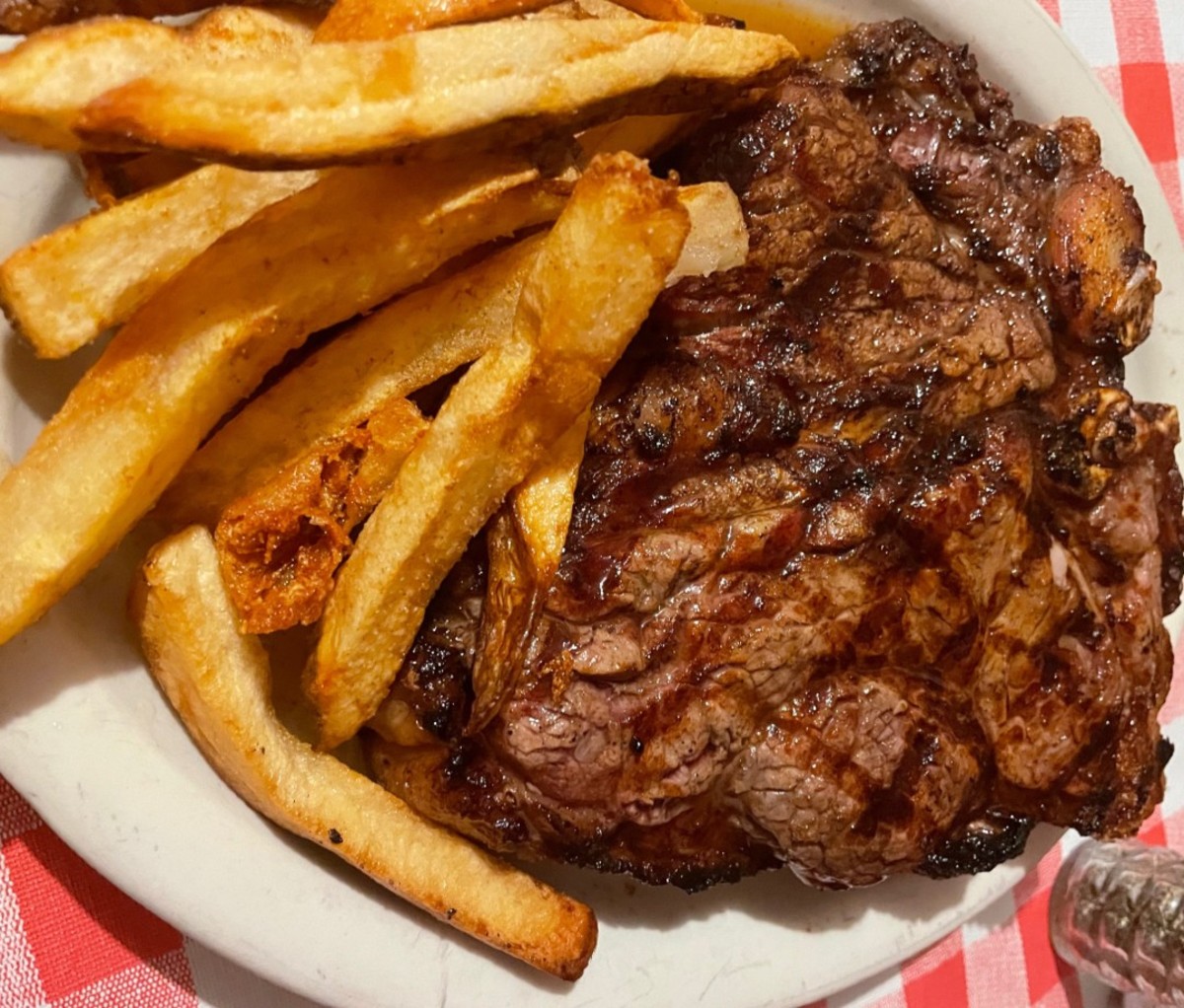 Porterhouse steak with French fries