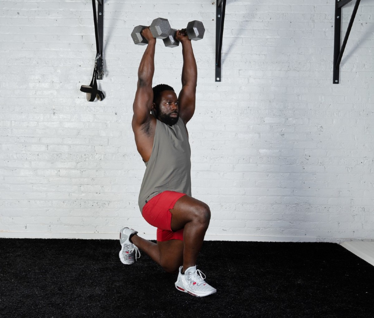 Split-squat Hold Shoulder Press