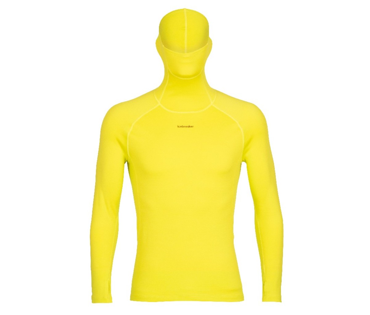 Yellow Icebreaker Merino Fine LS Roll Neck Thermal Top