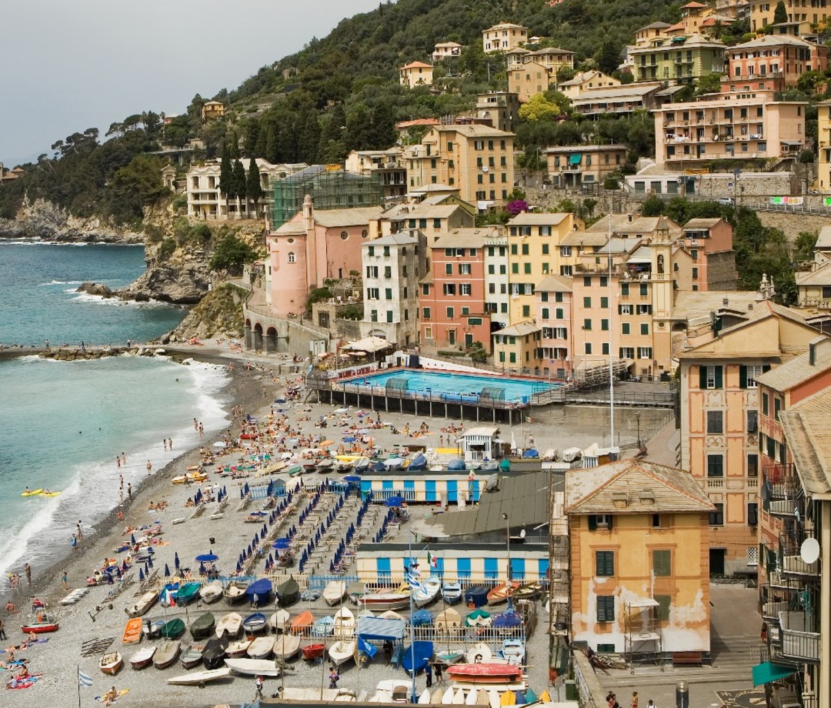 Una spiaggia a Sori, in Liguria.
