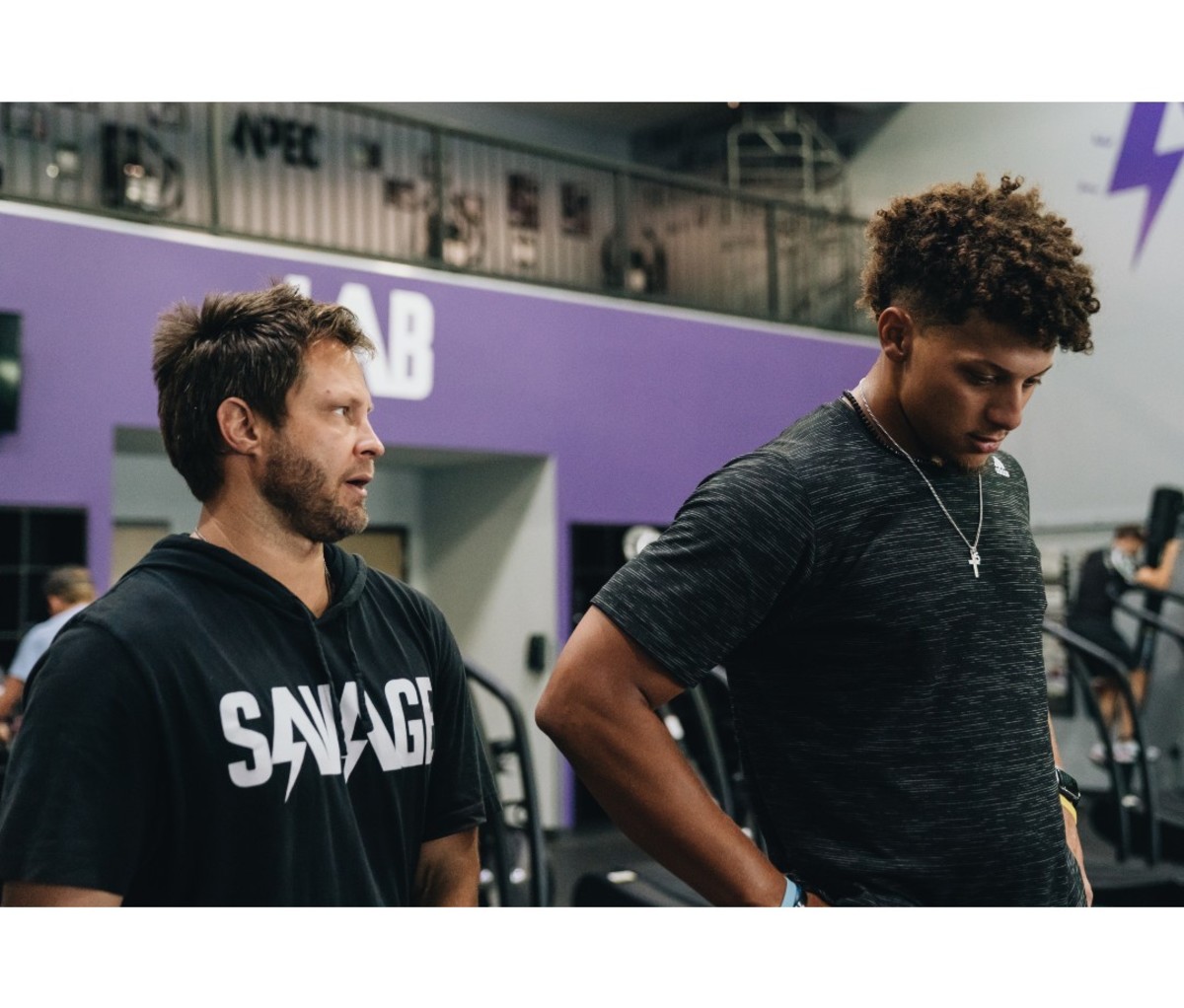 Bobby Stroupe with Patrick Mahomes