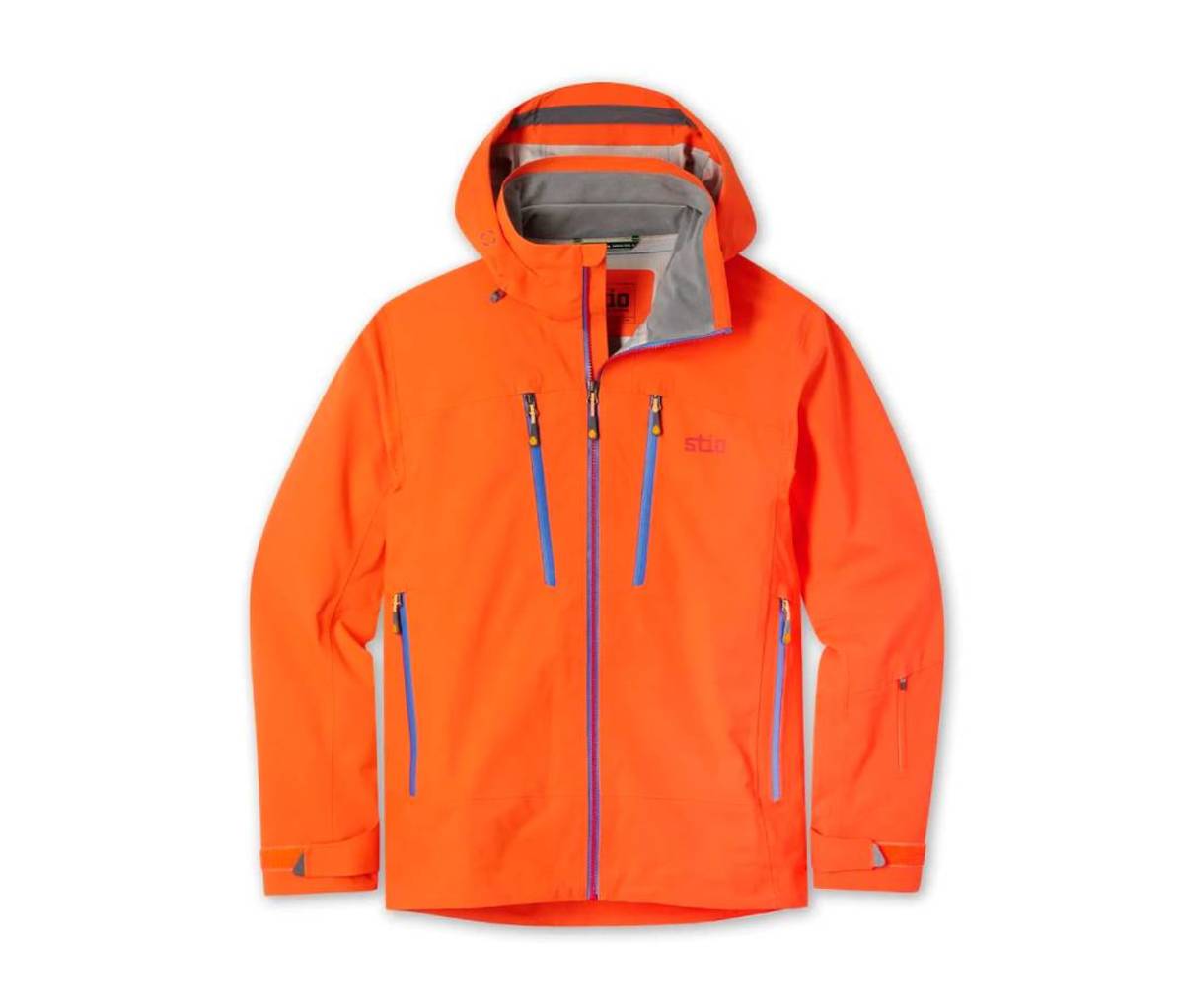 Bright orange ski jacket