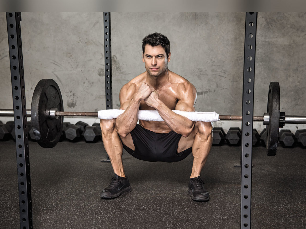 Man doing Zercher squat